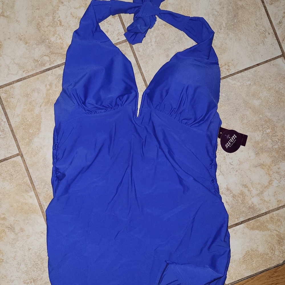 New Lane Bryant Blue swim takini top 36C